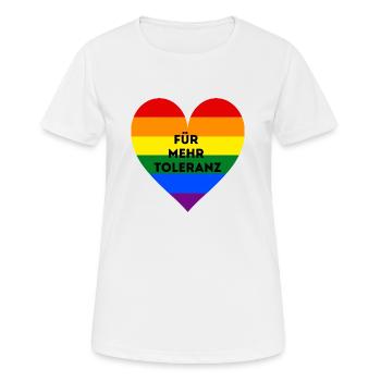 Toleranz - Frauen T-Shirt atmungsaktiv - Weiß - Vorne - AI Model Female 172 dark (172cm)