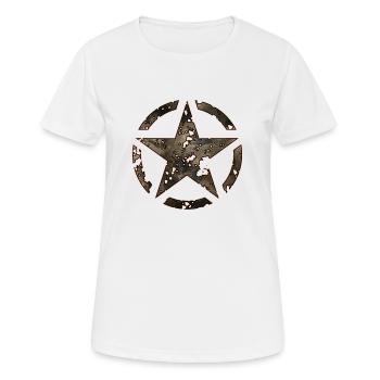 Jeep United States Army Aufkleber - Frauen T-Shirt atmungsaktiv - Weiß - Vorne - AI Model Female 172 dark (172cm)