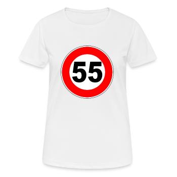 55. Geburtstag - 55 - Feier - Straßenschild - Frauen T-Shirt atmungsaktiv - Weiß - Vorne - AI Model Female 172 dark (172cm)