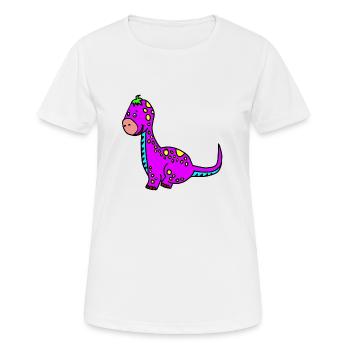 Dino - Frauen T-Shirt atmungsaktiv - Weiß - Vorne - AI Model Female 172 dark (172cm)