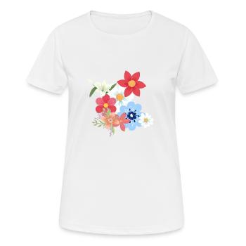 bouquet de fleur - T-shirt respirant Femme - blanc - Devant - AI Model Female 172 dark (172cm)