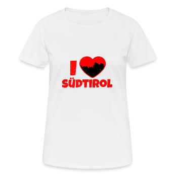 Ich liebe Südtirol Alpen Berg Souvineur Geschenk - Frauen T-Shirt atmungsaktiv - Weiß - Vorne - AI Model Female 172 dark (172cm)