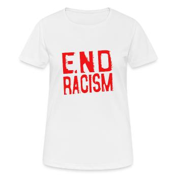 END RACISM - end racism - Women's Breathable T-Shirt - white - Front - AI Model Female 172 dark (172cm)