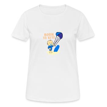 Kite Surfer Born to Kite Baby Kids Gift Idea - Women's Breathable T-Shirt - white - Front - AI Model Female 172 dark (172cm)
