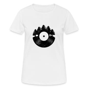 Schallplatte Wald Musikliebhaber Retro Geschenk - Frauen T-Shirt atmungsaktiv - Weiß - Vorne - AI Model Female 172 dark (172cm)