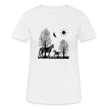 Chevaux - T-shirt respirant Femme - blanc - Devant - AI Model Female 172 dark (172cm)