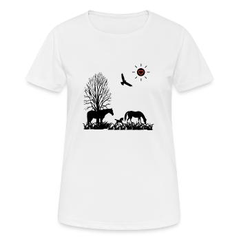 Chevaux - T-shirt respirant Femme - blanc - Devant - AI Model Female 172 dark (172cm)