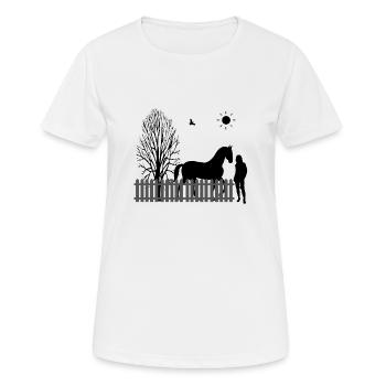 Cheval - T-shirt respirant Femme - blanc - Devant - AI Model Female 172 dark (172cm)