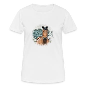 Cheval - T-shirt respirant Femme - blanc - Devant - AI Model Female 172 dark (172cm)