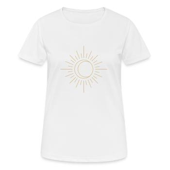Moon and sun - Frauen T-Shirt atmungsaktiv - Weiß - Vorne - AI Model Female 172 dark (172cm)