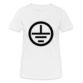 Electrician symbol electrical grounding - Women's Breathable T-Shirt - white - Front - AI Model Female 172 dark (172cm)