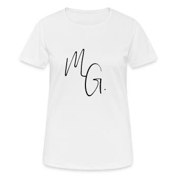 Initiales M.G - T-shirt respirant Femme - blanc - Devant - AI Model Female 172 dark (172cm)