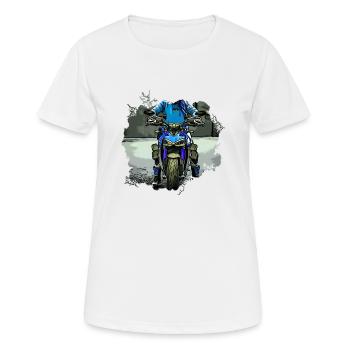 Naked Bike light blue - Women's Breathable T-Shirt - white - Front - AI Model Female 172 dark (172cm)