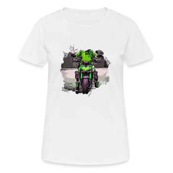 Naked Bike green - Women's Breathable T-Shirt - white - Front - AI Model Female 172 dark (172cm)