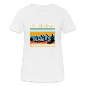 Go Hiking - Frauen T-Shirt atmungsaktiv - Weiß - Vorne - AI Model Female 172 dark (172cm)