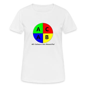 ACAB All Colors Are Beautiful - Frauen T-Shirt atmungsaktiv - Weiß - Vorne - AI Model Female 172 dark (172cm)