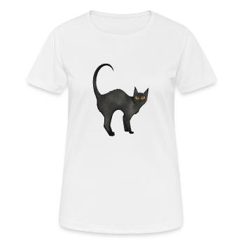 Chat Noir - T-shirt respirant Femme - blanc - Devant - AI Model Female 172 dark (172cm)