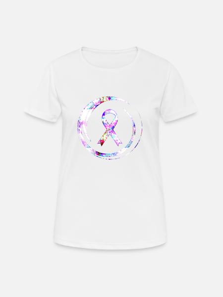Brustkrebs - Frauen T-Shirt atmungsaktiv - Weiß