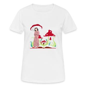 Pilzprinzessin, rote Champignons - Frauen T-Shirt atmungsaktiv - Weiß - Vorne - AI Model Female 172 dark (172cm)