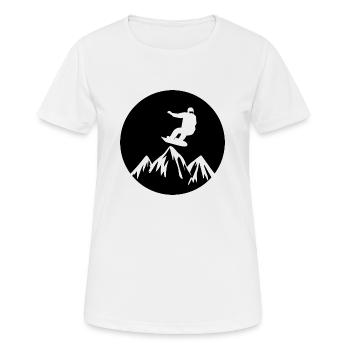 Snowboard Snowboarder - T-shirt respirant Femme - blanc - Devant - AI Model Female 172 dark (172cm)