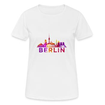 Berlin Skyline Impression Idée cadeau souvenir - T-shirt respirant Femme - blanc - Devant - AI Model Female 172 dark (172cm)