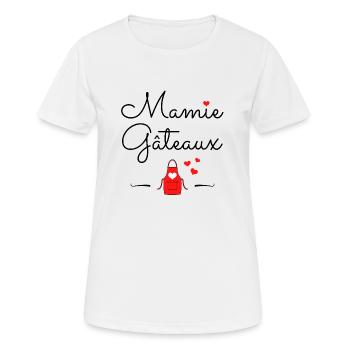 Mamie gâteaux Idée cadeau original - T-shirt respirant Femme - blanc - Devant - AI Model Female 172 dark (172cm)