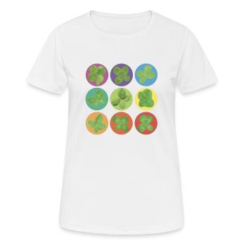 Klee bunt - Frauen T-Shirt atmungsaktiv - Weiß - Vorne - AI Model Female 172 dark (172cm)