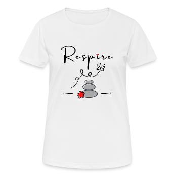 Atmen... Machen Sie eine Pause originelle Geschenkidee - Frauen T-Shirt atmungsaktiv - Weiß - Vorne - AI Model Female 172 dark (172cm)