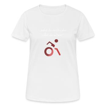 Läufst du noch oder rollst du schon? - Frauen T-Shirt atmungsaktiv - Weiß - Vorne - AI Model Female 172 dark (172cm)