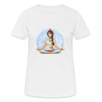 Zen und Zebra Illustration der Chakra Meditation - Frauen T-Shirt atmungsaktiv - Weiß - Vorne - AI Model Female 172 dark (172cm)