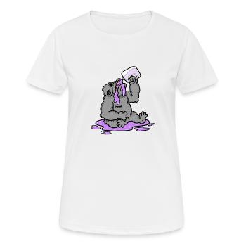 Gorilla Drinking Squash - Women's Breathable T-Shirt - white - Front - AI Model Female 172 dark (172cm)