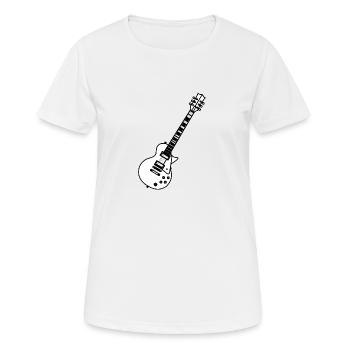 Gitarren-Strichzeichnung - Frauen T-Shirt atmungsaktiv - Weiß - Vorne - AI Model Female 172 dark (172cm)