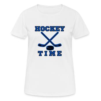 Hockey Time Originelle Geschenkidee - Frauen T-Shirt atmungsaktiv - Weiß - Vorne - AI Model Female 172 dark (172cm)