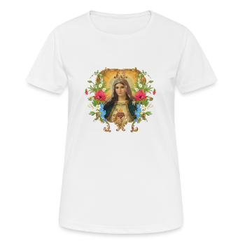 Jungfrau Maria Stechpalme Maria - Frauen T-Shirt atmungsaktiv - Weiß - Vorne - AI Model Female 172 dark (172cm)