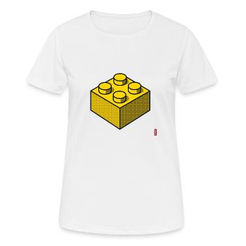 Baustein Gelb - Frauen T-Shirt atmungsaktiv - Weiß - Vorne - AI Model Female 172 dark (172cm)