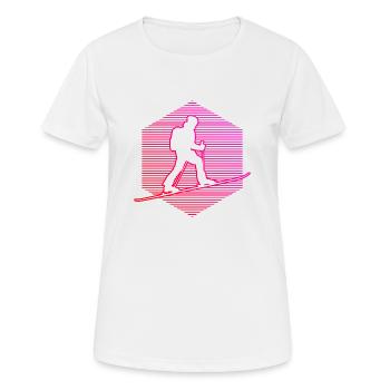 Herren Damen Ski Touring Ski Mountaineering - Frauen T-Shirt atmungsaktiv - Weiß - Vorne - AI Model Female 172 dark (172cm)