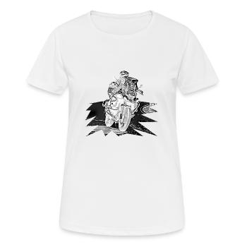 Adventure Bike Kurve special - Frauen T-Shirt atmungsaktiv - Weiß - Vorne - AI Model Female 172 dark (172cm)