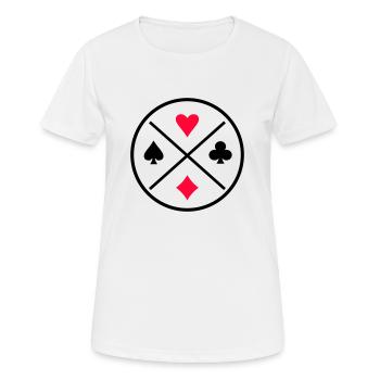 Card Symbols Poker - Frauen T-Shirt atmungsaktiv - Weiß - Vorne - AI Model Female 172 dark (172cm)