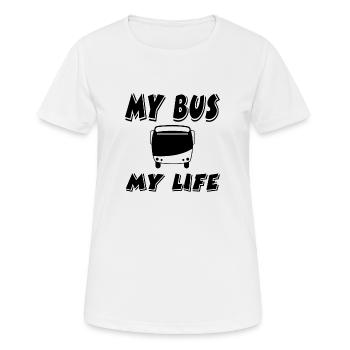 Bus - Frauen T-Shirt atmungsaktiv - Weiß - Vorne - AI Model Female 172 dark (172cm)
