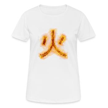 Feuer - Frauen T-Shirt atmungsaktiv - Weiß - Vorne - AI Model Female 172 dark (172cm)