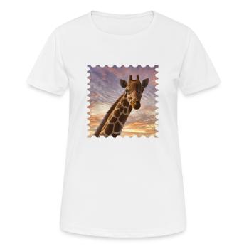 Girafe au coucher du soleil - T-shirt respirant Femme - blanc - Devant - AI Model Female 172 dark (172cm)