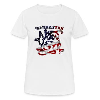 Manhattan NYC - Women's Breathable T-Shirt - white - Front - AI Model Female 172 dark (172cm)