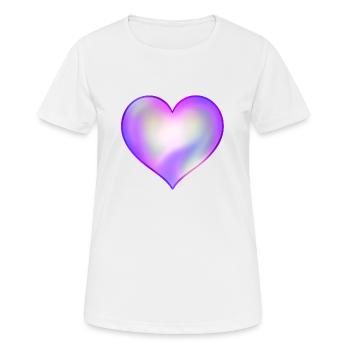 Coeur violet - T-shirt respirant Femme - blanc - Devant - AI Model Female 172 dark (172cm)