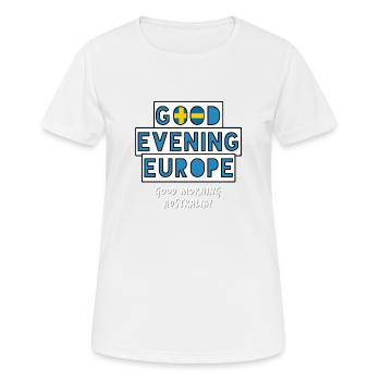 Eurovision Song Contest Schweden - Frauen T-Shirt atmungsaktiv - Weiß - Vorne - AI Model Female 172 dark (172cm)