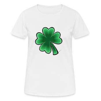 trèfle à quatre feuilles - T-shirt respirant Femme - blanc - Devant - AI Model Female 172 dark (172cm)
