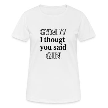 Gym vs. Gin - lustig, witzig - Frauen T-Shirt atmungsaktiv - Weiß - Vorne - AI Model Female 172 dark (172cm)