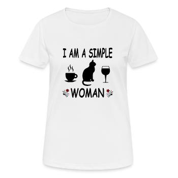 Chat - T-shirt respirant Femme - blanc - Devant - AI Model Female 172 dark (172cm)