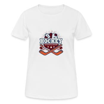 Hockey - Frauen T-Shirt atmungsaktiv - Weiß - Vorne - AI Model Female 172 dark (172cm)