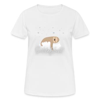 Schlafshirt Faultier Gute Nacht - Frauen T-Shirt atmungsaktiv - Weiß - Vorne - AI Model Female 172 dark (172cm)
