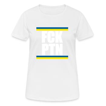 FCK PTN - Frauen T-Shirt atmungsaktiv - Weiß - Vorne - AI Model Female 172 dark (172cm)